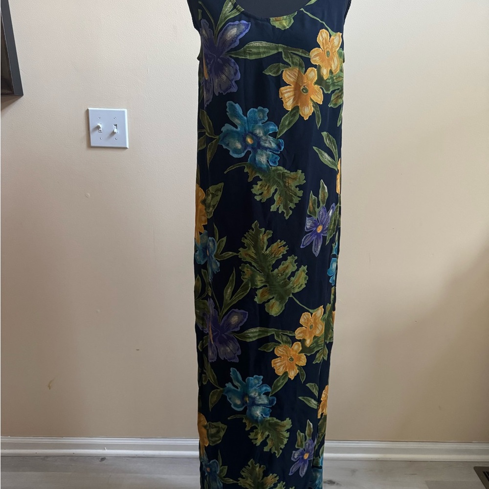 Vintage Chico's Black Sleeveless Scoop Neck Maxi Sundress